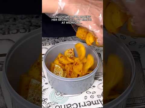 EXPOSING MY MOMS SECRET YELLOW RADISH KIMCHI RECIPE #mukbang #shorts #viral