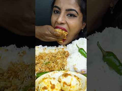 ASMR Eating Spicy Mutton Curry,Fish Curry,Egg Chicken Curry,Fry,Rice Big Bites ASMR Eating Mukbang