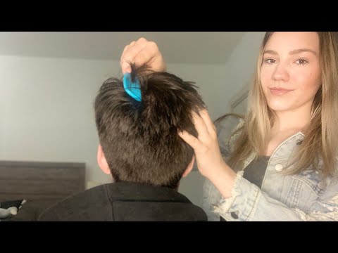 ASMR || Head massage on my boyfriend ||