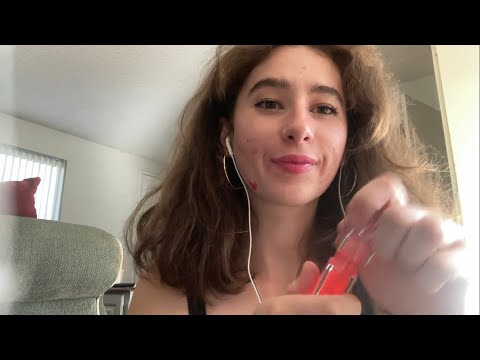 ASMR putting on sticky lip gloss 👄💄