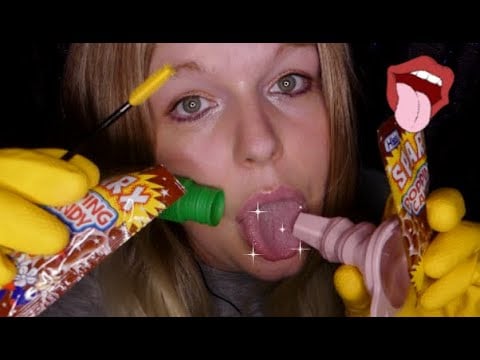 ASMR INTENSE Pop Rock Tube Mouth Sounds, Spoolie, Funnel.