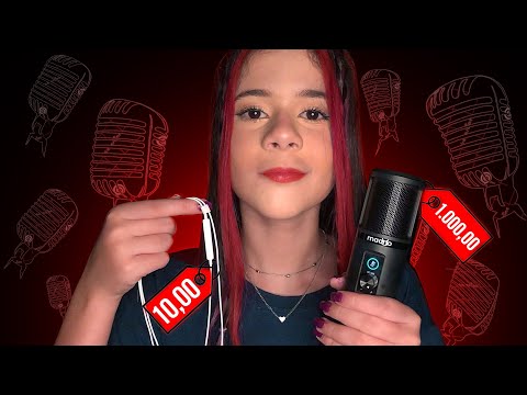 ASMR Sons de boca intenso em MICROFONE de R$1000 vs R$10