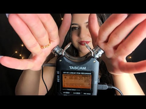 ASMR TASCAM / TINGLY TOUCHING, TAPPING, SCRATCHING ❤️ w/long nails