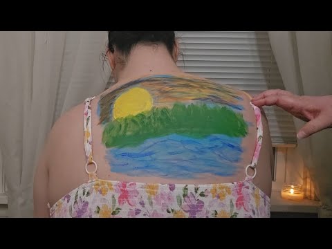 🎨 ASMR Back Painting w/ Scratching + Strap Adjustments 🖌🖼