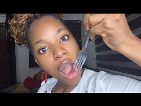 ASMR- Eating Your Face With A Fork 😋 (mouth sounds)