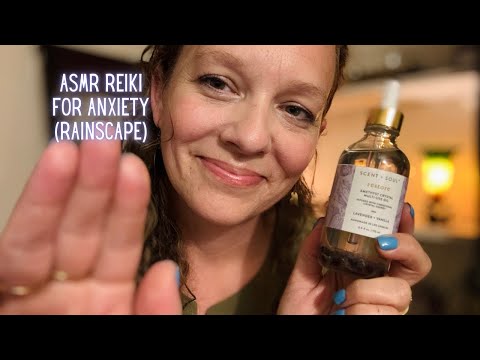 ASMR Reiki for Anxiety 😬 Rainscape, Sound & Crystal Healing | Up Close Personal Attention & Massage