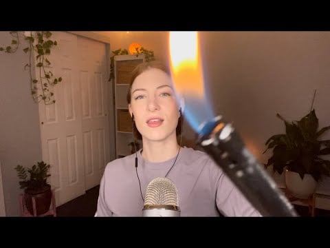 Asmr slow tingly hand movements & fire #shorts