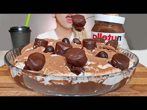 ASMR Fresh Cream Nutella Bread in plate 크림빵 룩  Mukbang  (Eating Sounds)