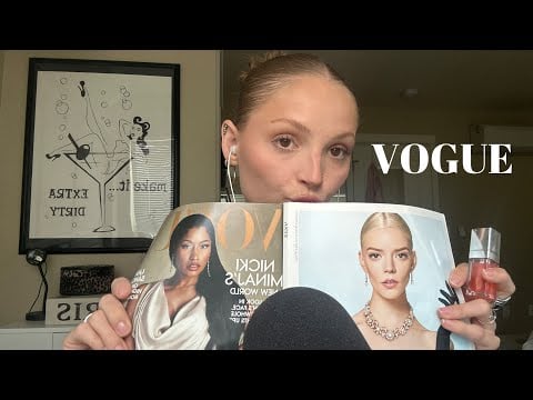 ASMR Reading Vogue Magazine to You (gum chewing, page turning)