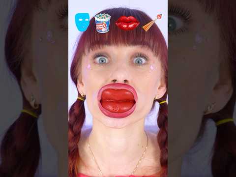 ASMR Emoji Jelly Mask, Bubble Gum, Chewy Lips #mukbang #shorts