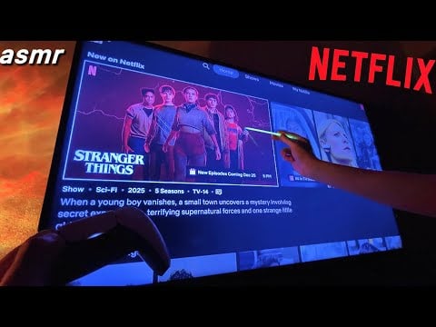 ASMR | Scrolling Through Netflix Movies 🍿 (tv tracing + whisper ramble)