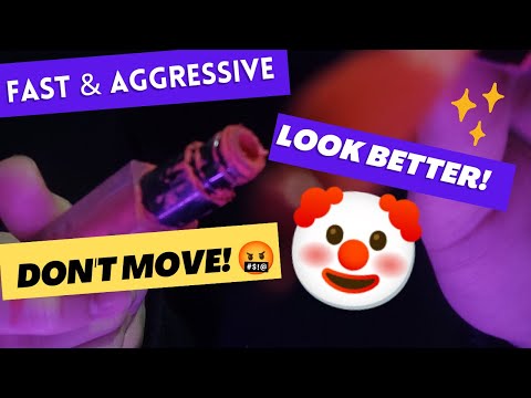 ASMR Fast and Aggressive Makeup Application 🤡 Mouth Sounds, Hand Movement (No Talking)