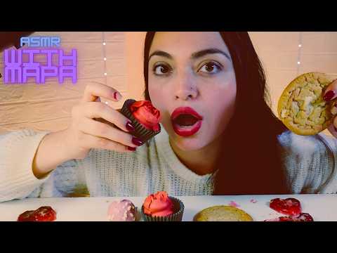 ASMR Mukbang | Jelly | Rose Cupcake | Squishy | Slurpy| Chewy Sounds | Mouth Sounds | Crunch ❣️🌙