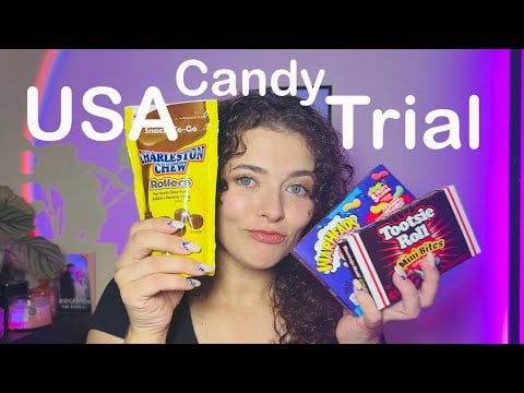ASMR Eating American Candy for the First Time 🍬🇺🇸 | Satisfying Crunch, Chew & Crinkle Sounds
