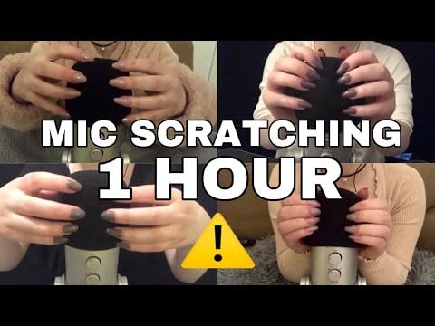 ASMR | 1 HOUR of ONLY Fast and Aggressive MIC SCRATCHING for Sleep Study Background | No Talking