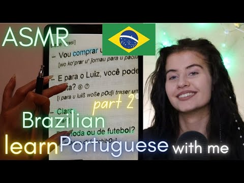 ASMR learn BRAZILIAN PORTUGUESE 🇧🇷 with me / Portuguese FOR BEGINNERS (soft spoken)