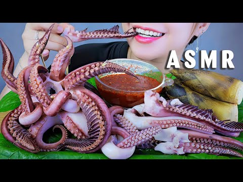 ASMR ĐẦU MỰC KHỦNG | GIANT SQUID HEAD AND BAMBOO SHOOT  , EATING SOUNDS | LINH-ASMR