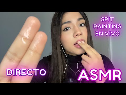 ASMR español / EN VIVO HACIENDO SPIT PAINTING + SONIDOS RELAJANTES