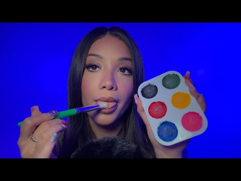 ASMR SPIT PAINTING WITH EDIBLE PAINT 🎨