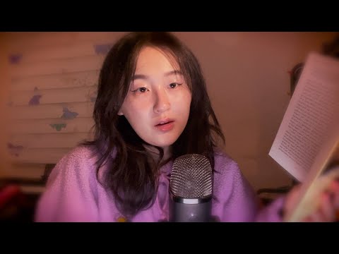 ASMR 💜 inaudible whispers, reading a book