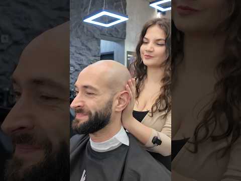 Ultra Satisfying ASMR Barbershop 🇰🇿 #shave #ladybarber #relax #relaxing #fade