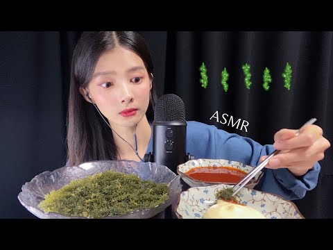 ASMR 난생처음 먹어보는 오도독 바다포도 이팅 사운드, 먹방, 수다 살짝 / Sea Grapes Eating Sounds, Mukbang