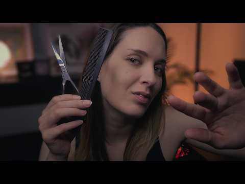 Extra Relaxing Haircut ASMR Roleplay | Spraying, Brushing, Cutting
