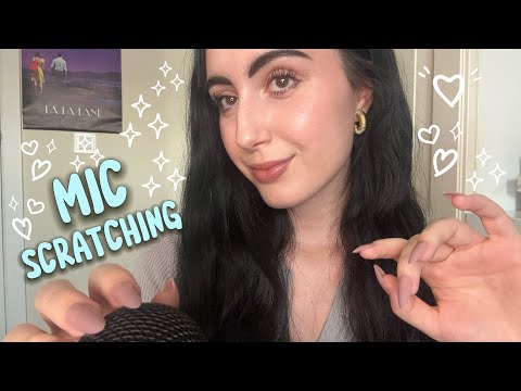 ASMR ~ Mic Scratching With Long Nails, Nail Tapping & Visuals ⋆˙⟡ (w/ hand & mouth sounds) #asmr 