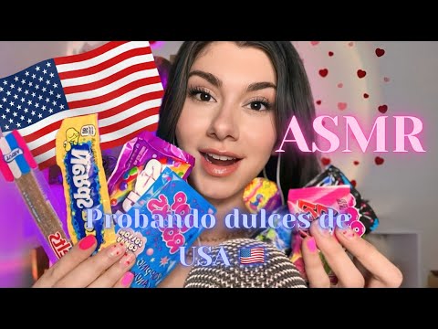 ASMR probando dulces Americanos (Mouth Sounds) ASMR Comiendo 🍬🍭👄