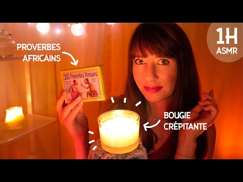 ASMR FR | 1H pour dormir 😴 Proverbes africains et bougie crépitante