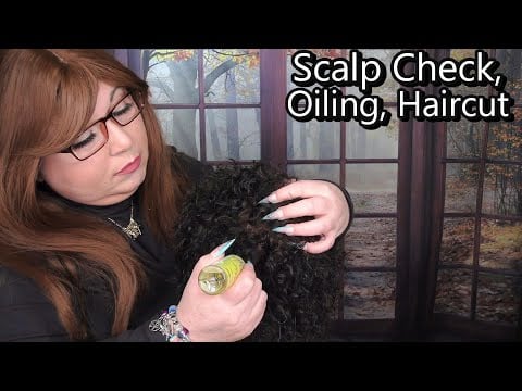 ASMR Hair Salon Roleplay (Scalp Check with Long Nails, Scalp Oiling, Scalp Massage, Haircut, Style)
