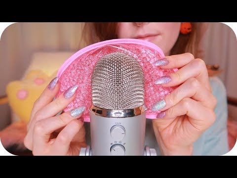 ASMR 💙 Gel Bead Mask Blue Yeti Massage // Mesh Stroking // Whispering for Stress Relief~