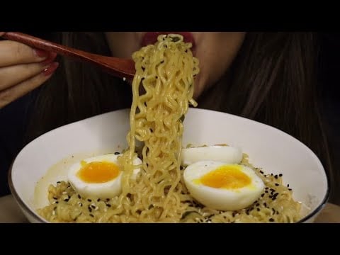 ASMR RAMEN NONGSHIM MUSHROOMS NOODLES BOILED EGGS MUKBANG CREMA ASMR #asmr #mukbang #ramen #noodles