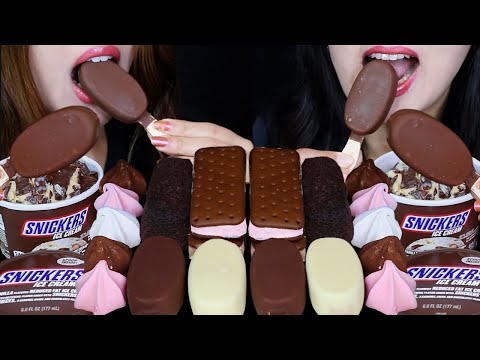 ASMR SNICKERS ICE CREAM, NEAPOLITAN ICE CREAM SANDWICHES, MINI MILK & WHITE CHOCOLATE ICE CREAM BARS