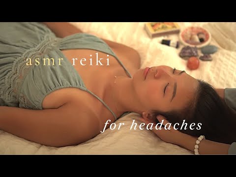 ASMR Real Person Reiki for Headaches (Scalp Massage, Hand Movements, Crystal Healing, Rain Sounds)