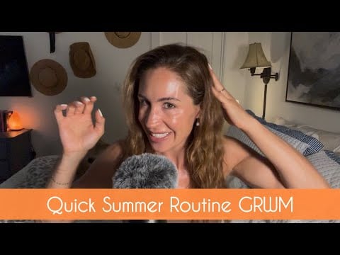 ASMR | 💄 Quick Summer Makeup GRWM 💋| Soft whispers, Makeup sounds, Taps….& my pup panting 🤪🐶💨