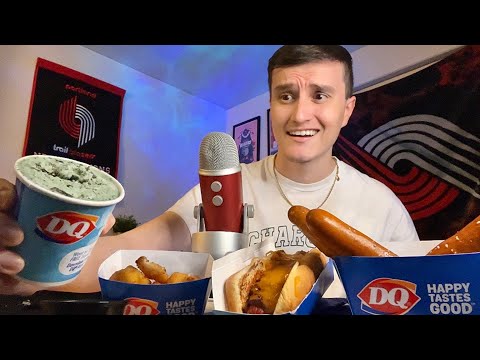 ASMR Mukbang 🍔🍟 Eating The WORST Food At Dairy Queen