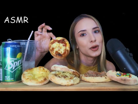 ASMR MASTIGAÇÃO - ESFIHAS DE VÁRIOS SABORES (eating sounds)