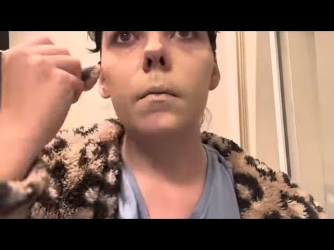 Putting on extra makeup than usual 