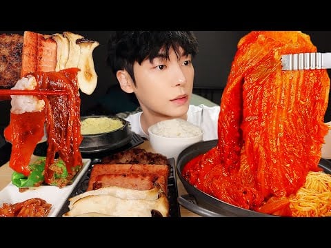 MUKBANG | 집밥! 직접 만든 돼지 김치 찌개 레시피 & 스팸, 버섯구이, 계란찜 먹방 | RECIPE KOREAN HOME FOOD