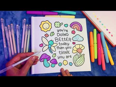 ASMR Testing & Swatching Gel Pens 🌈 Relaxing Colouring & Rummaging