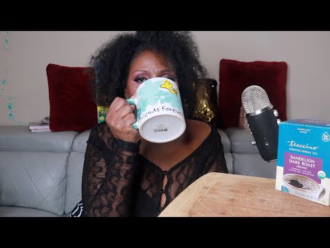 ASMR SIPPING ROASTED DANDELION TEA SIP SOUNDS