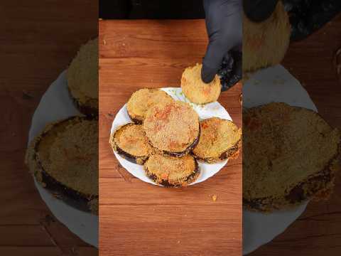 🔥 ASMR Baingan Bhaja | Crispy Mustard Oil Fry | Satisfying Cooking Sounds  #shorts #asmr