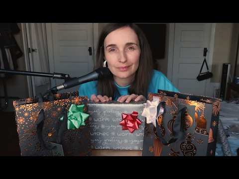 Holiday Spirit ASMR Gift Wrapping with Crinkles & Soft Speaking