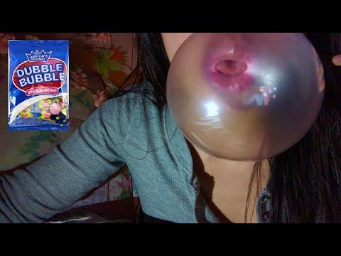 ASMR Dubble Bubble GUM CHEWING & POPPING, Camera Brushing (National Chewing Gum Day Sept. 30) 🍬