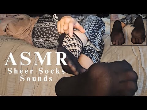 ASMR |Sheer Black Socks||scratching stretching asmr sounds|chill vibezzz