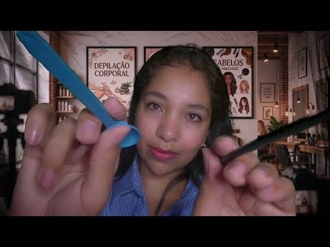 ASMR Salão de Beleza: Lavagem de cabelo e couro cabeludo, e depilação ✨️ palitinho, cabinhos, cera🌿