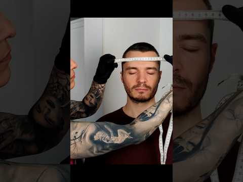 Measuring the head with a tape measure