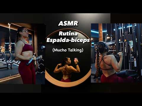 ASMR MI RUTINA ESPALDA-BÍCEPS DE GYM!🏋🏽‍♀️💪🏽| ASMR BACK-DAY talking español para dormir - Pandasmr