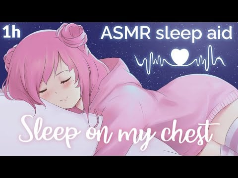 ASMR SLEEP AID - Sleeping on your Girlfriend’s chest (3DIO Breathing, Heartbeats, Cuddles, Kisses)